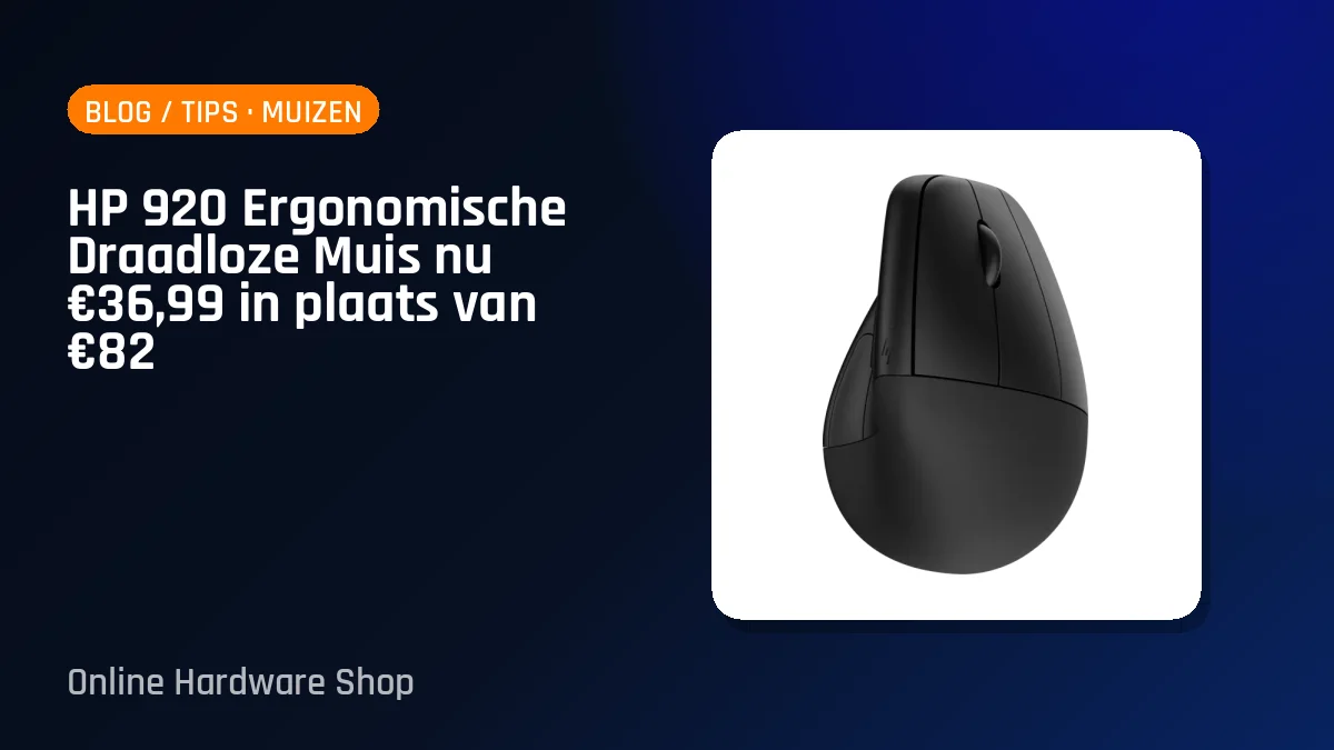 HP 920 Ergonomische Draadloze Muis nu €36,99 in plaats van €82